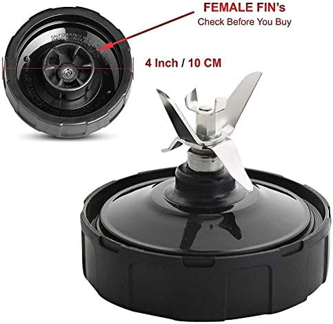 Ninja Blender Replacement Parts Ninja Bottom Blade 6 Fins for Nutri Ninja Auto iQ BL480 BL480D BL482 BL456 Blenders (FEMALE FINS ONLY) (1 Pack)