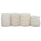 YoungJewl 8mm Crafts Faux Pearl Beads Garland Pearl Bead Roll Strand of Pearls to Decorate Floral Centerpieces Wedding Party Favor Christmas Tree(33 Feet Ivory)