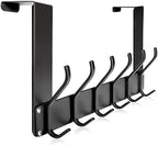 Over The Door Hooks, No Assembly Required Door Hanger Hook, Sturdy Over The Door Coat Rack, Over Door Hanger Door Hooks for Hanging Clothes, Towels, Hats, Matte Black