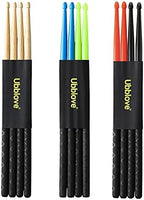 Nylon Drumsticks 2 pairs with ANTI-SLIP Handles for Drum,Exercise Plastic Drum Sticks,Attractive,Light and Durable Sticks for Drums,Musical Instrument Percussion Accessories (Black and Red)
