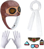 Kids Aviator Costume Accessories Pilot Aviator Hat With Goggles For Halloween Career Day Birthday Cosplay Costume
