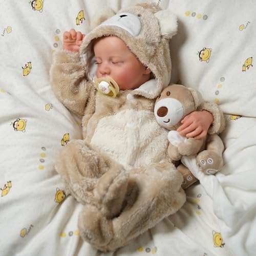 BABESIDE Lifelike Reborn Baby Dolls Boy - 17-Inch Baby Soft Body Realistic-Newborn Baby Doll Full Body Vinyl Real Life Baby Dolls with Toy Accessories