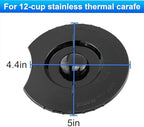 Replacement 5" Lid for Cuisinart DCC-2400RC 12-Cup Stainless Thermal Carafe, for DCC3400 DCC-3400 12-Cup Pot Lid (Not for 4.5")