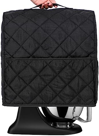 Stand Mixer Cover for KitchenAid 3.5-Qt Artisan Mini/Plus, KSM3311, KSM3316 & All KSM3300 Series Tilt-Head Stand Mixer, 3.5 Quart Dust Cover with Pockets for Accessories. (BLACK)