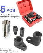 O2 Sensor Socket,Automotive Tool Oxygen Sensor Socket Set Wrench Remover Tool and Thread Chaser Set,Car Accessories O2 Oxygen Sensor Socket Set for Removing and Install Oxygen Sensors