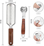 Colossal Foot Rasp & Wood Handle Callus Shaver (10 Replacement & 1 Foot File Heads), Pedicure Foot File Kit, Heel Scraper for Feet, Foot File Callus Remover