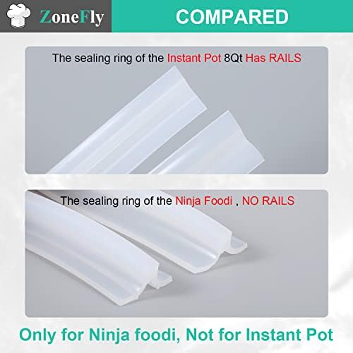 Original Ninja Foodi Sealing Ring Silicone Gasket for Ninja Foodi FD401/FD302/OS401/OS301/OP401/OP302 Pressure Cooker 6.5 Qt and 8 Quart Replacement Gasket Air Fryer Parts - 2 Pack