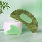 Jade Stone Gua Sha Massage Tool Set Larger Guasha Board with Handle Muscle Scraping Massage Tools Facial Anti Cellulite Spa Acupuncture Tools for Back Neck Face Leg Massage, Lymphatic Drainage