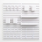 Pegboard Combination Kit,Pegboard Wall Organizer, Peg board Wall Mounted ,Pegboard for Wall, 25.2" x 25.2" White Pegboard 20 Accessories for Organize Home, Office, And Gaming Setup