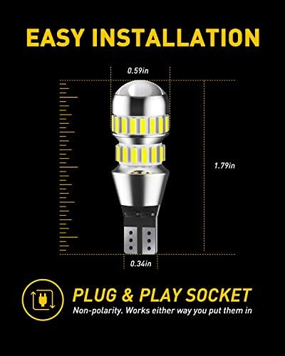 AUXITO 912 921 LED Bulbs for Backup Reverse Light Bulbs, 42-SMD 400% Brighter, 6000K White, Non-polarity 906 W16W T15 921 LED Bulb Direct Back Up Parking Light Replacement Lamp, Pack of 2