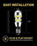 AUXITO 912 921 LED Bulbs for Backup Reverse Light Bulbs, 42-SMD 400% Brighter, 6000K White, Non-polarity 906 W16W T15 921 LED Bulb Direct Back Up Parking Light Replacement Lamp, Pack of 2