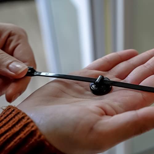 HATSBI. Multipurpose Magnetic Cable Zip Tie Mounts Neodymium Magnets Black (12 Pack). 12 Black Cable Zip Ties Included. Cable Holder for Cable Management. Holds Standard Zip Ties/Cable Ties.