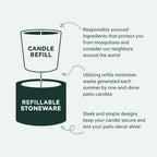 Murphy's Naturals Refillable Mosquito Repellent Candle | Green | DEET Free | Plant Based Essential Oils | Soywax, Beeswax Blend | One 9oz Candle Included