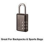 Master Lock Black Combination Padlock, Indoor Gym Locker Lock with Customizable 3-digit Code for Luggage, Backpacks, Cabinets, 647D