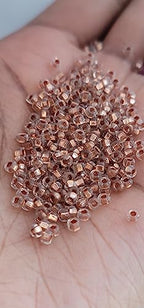 Transparent Gold Lined Loc sprinkle Hair Beads, Crystal Clear DreaLock Hair Accessories (Rose Gold Sprinkles)