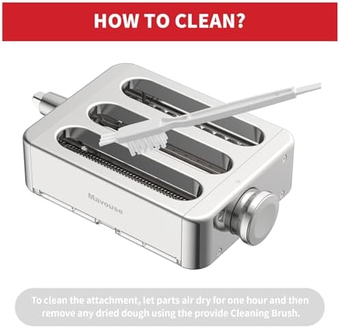 All Metal Pasta Attachment 3 In 1 Set For Kitchenaid Stand Mixer, Included Pasta Sheet Roller, Spaghetti Cutter, Fettuccine Cutter Maker Accessories And Cleaning Brush