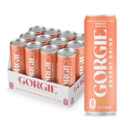 GORGIE Sugar Free Natural Energy Drinks, Sparkling Peach Tea (12 Pack) - Healthy Energy Drinks - Natural Coffee Replacement with Green Tea Caffeine and Biotin - 150mg Caffeine, Vegan, & Low Calorie