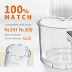 Containers Replacement for Ninja Creami 7-in-1 Pints and Lids -4 Pack 16 oz- Compatible with NC301, NC300 NC299AMZ Series-Leak Proof Lids Dishwasher Safe