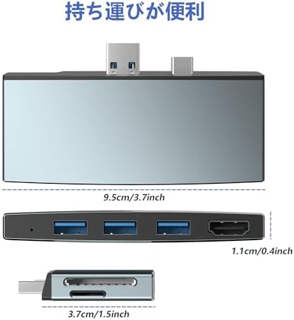 Surface Pro 6/ Pro 5/ Pro 4 Docking Station USB Hub, Surface Pro Docking Station with 4K HDMI, 3X USB3.0 Ports, SD/TF Card Reader, Accessories for Microsoft Surface Pro 4/5/6