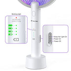 TMACTIME 2 in 1 Electric Fly Swatter(2 Pack) Bug Zapper Racket with USB Rechargeable Base, 4000V High Grid with 3-Layer Safety Mesh for Bedroom, Kitchen, Garden and Outdoor