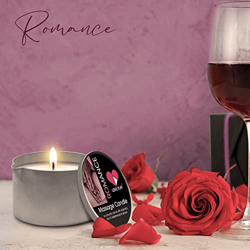 LOVE PLAY Massage Oil Candle for Pure Relaxation and Home SPA - Vegan Moisturizing Body Oil - Hydrating Skin Care with Essential Oils (6.76oz)