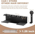 Hair Dryer Holder for Shark Flex Style, Wall Mount Holder Compatible with Shark FlexStyle, Curling Wand Organizer, Rack with Cord Hanger for Accessories Curlers Brushes Diffuser and Attachments