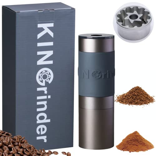 KINGrinder K2 Manual Hand Coffee Grinder with Bent Handle for French Press, Drip, Espresso with Assembly Consistency Stainless Steel Conical Burr Mill, 25g Capacity
