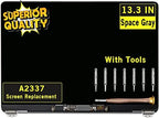 Screen Replacement for MacBook Air A2337 M1 2020 Year EMC 3598 Retina Display LCD Screen Full Assembly Complete Top Assembly 13.3" 2560x1600 (Space Gray)