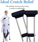 SPRING SEAON Crutches Padding Ice Silk Waffle Pattern Universal Crutch Pads for Armpits and Hand Grips Pads for Crutches Underarm Crutch Cushions Crutch Covers Pillows Crutch Accessories (Navy Blue)