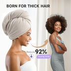 2 Pack Microfiber Hair Towel Wrap for Curly Hair, Super Absorbent Hair Drying Towel for Women, Kids, Hair Care Accessories, Hair Turban for Wet Hair (Grey, Camel)