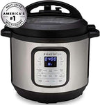 Instant Pot Duo Crisp 11-in-1 Air Fryer and Electric Pressure Cooker Combo with Multicooker Lids that Fries, Steams, Slow Cooks, Dehydrates,Free App With Over 800 Recipes, Black/Stainless Steel, 8QT