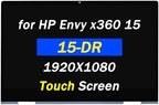 Replacement for HP Envy x360 15-dr 15m-dr 15-dr1070wm 15-dr1075cl 15-dr1679cl 15-dr1058ms 15-dr1072ms L64480-001 L53545-001 15.6" FHD 1920X1080 30 Pins LCD Touch Screen Display Assembly