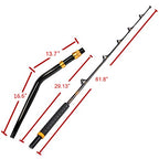 Fiblink Bent Butt Fishing Rod 2-Piece Saltwater Offshore Trolling Rod Big Game Roller Rod Conventional Boat Fishing Pole (Length: 5')