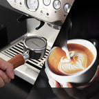 54mm Bottomless Portafilter with Puck Screen | Fits for 54mm Breville Machines | Stainless Steel portafilter and Rosewood Handle|Espresso Machine Accessories(Rosewood)