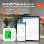 iHealth Track Smart Upper Arm Blood Pressure Monitor with Wide Range Cuff That fits Standard to Large Adult Arms, Bluetooth Compatible for iOS & Android Devices