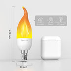 Hompavo 【Upgraded LED Flame Light Bulbs, 3 Modes Flickering Light Bulbs, E12 Chandelier Base Candle Fire Light Bulb for Halloween Christmas Party Porch Indoor & Outdoor Home Decoration - 8 Pack