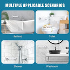 Grab Bars for Bathtubs and Showers, 16 Inch Shower Handle Heavy Duty Suction Cup Grab Bars for Shower Chair, Bathroom Safety Bar for Elderly (White 1 Pack)