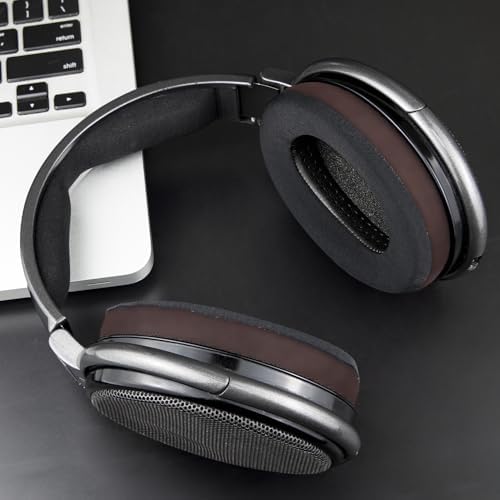 SOULWIT Cooling-Gel Earpads Cushions Replacement for Sennheiser HD650, HD660 S, HD660S2, HD600, HD6XX, HD58X, HD580, HD565, HD545, HD535 Headphones, Ear Pads with Ice Silk Fabric - Dark Coffee