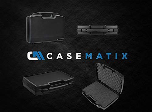 CASEMATIX Hard Travel Case with Foam and Padlock Rings - Customizable Foam Fits Pico Mobile Projectors, Recorders, Microphones and More Small Electronics & Accessories up to 14.5" x 7.5" x 2.75"