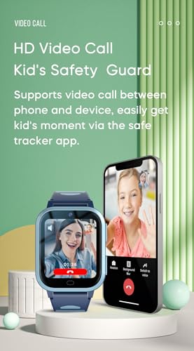 4G Kids Elderly Smart Watch Phone with GPS Tracker Global Watch for Children Real Time Tracking Video Phone Call Text Voice Message School Mode SOS Emergency Waterproof Whatsapp Line