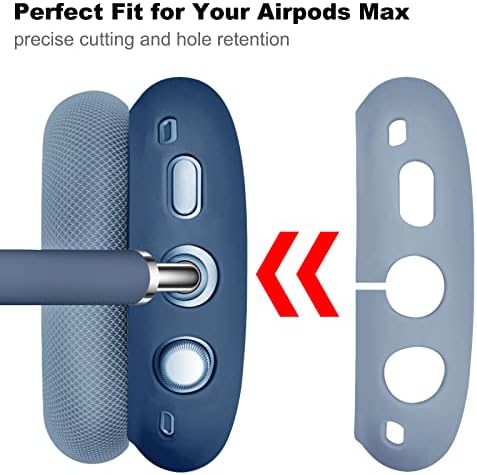 Case for Airpods Max Headphones, Ear Pad Case Cover/Ear Cups Cover/Headband Cover for AirPods Max (USB-C/Lightning)(2024/2020), Silicone Cover for Apple Airpod Max, Accessories Cases(Dark Blue)