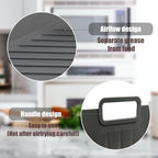 Silicone Liners Rectangle 2 Pcs for Air Fryer Dual Basket 8 to 10 Qt, Food-grade Reusable Baking Tray Fit Ninja DZ201 DZ401 DZ550, 4 to 5 Qt Each, Airfryer Accessories Grey