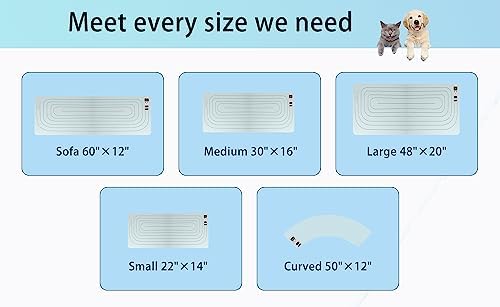 SEERWAY Scat Pet Shock Mat with Tester Upgraded, Shock Training Pads for Dogs and Cats, Electric Repellent Training Mat Keeps Pets Off Couch, Sofa, Counter Top, 30"x16" Rectangular, 3 Training Modes