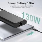 Original Replacement for Dell 130W Laptop Charger USB C Type C Slim AC Power Adapter for Dell Xps 17,Precision 5550 5530 2in1,XPS 15 2in1 9575，DA130PM170 HA130PM170 0K00F5 K00F5 0M0H25 M0H25 T4V18