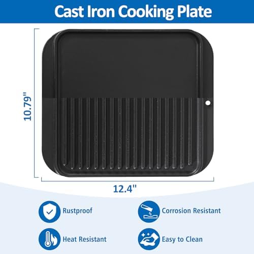 Cast Iron Griddle Plate Accessories for Cuisinart TOA-60 TOA-65 Toaster Air Fryer Convection Oven Reversible Grill Pan Replacement Part