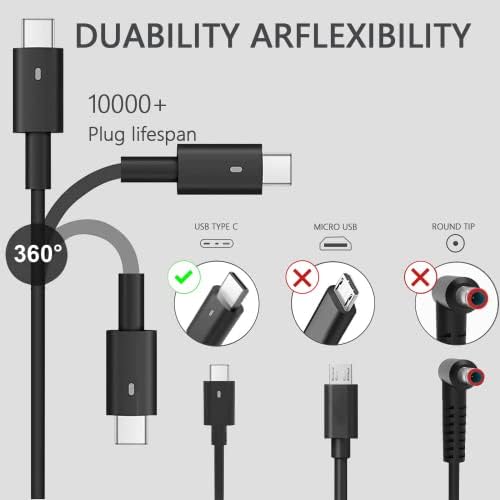 Replacement for Dell 130W Laptop Charger USB C Power Adapter for Dell XPS 15 2in1 9575,Precision 5530 2in1 5550 5750 3550 3551 Latitude 7410 7310 7210 9410 9510 9575 5420 5520 5510 Power Supply Cord