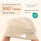 YANIBEST Womens Satin Lined Knit Beanie Hat Acrylic Winter Hats for Women Men Silk Lining Soft Slouchy Warm Cuffed Beanie Hat