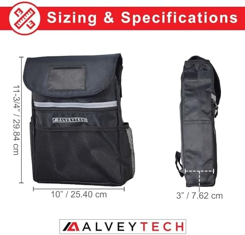 AlveyTech Water-Resistant Saddle Bag (Large, Black) - For Mobility Scooters, Wheelchairs, & Power Chairs - Lightweight & Easy to Install - Storage Organizer - Electric Wheelchair Accessories Adults