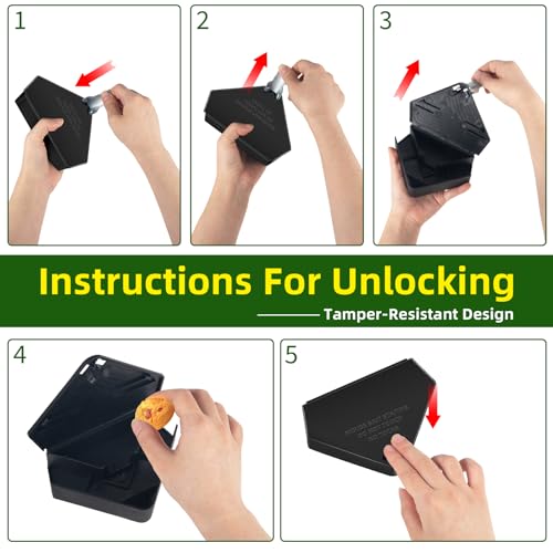 Jahy2Tech 16 Pcs Mouse Bait Station with Keys Indoor Outdoor for Rats Mice Rodents, Reusable Mouse Poisoning Bait Blocks, Safe for Children & Pets