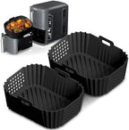 Air Fryer Liners for Ninja Double Stack XL: SL400UK Silicone Liners, Ninja Double Stack Accessories, Ninja Double Stack Air Fryer Liners with Holes, Ninja SL400UKCP Liners by FryEasy [UK Company]